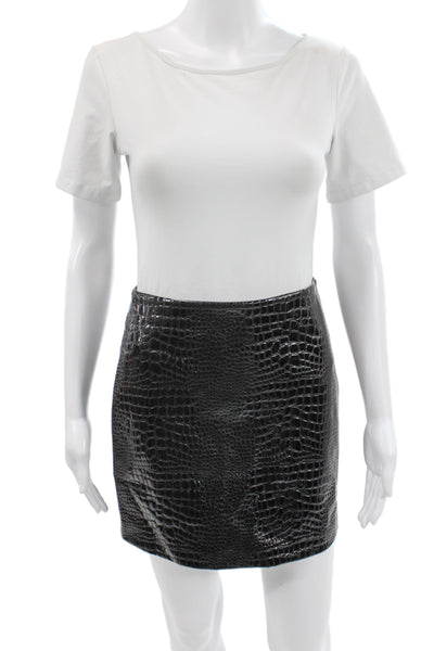 L Agence Women Black Animal Print Pencil Skirt Knee Length Size 2