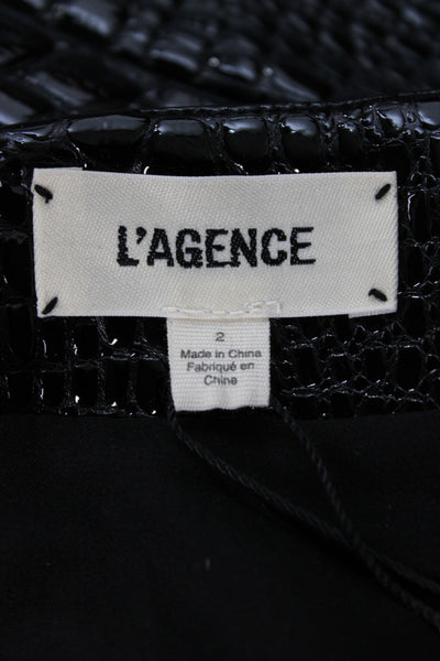 L Agence Women Black Animal Print Pencil Skirt Knee Length Size 2
