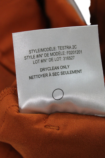 Theory Womens Ankle Cropped Dress Pants Orange Wool Solid Size 2
