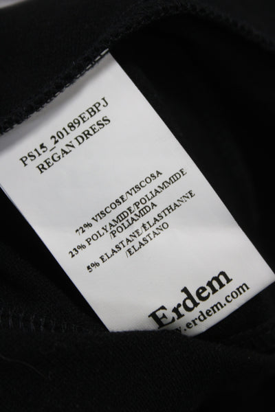 Erdem Womens Fit & Flare Black Short Sleeve Round Neck Dress Size S