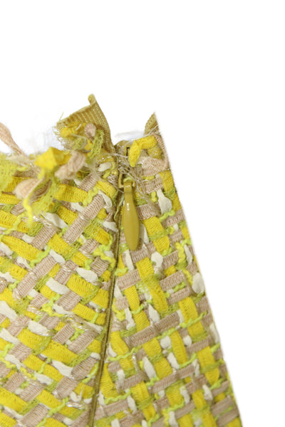 Lanvin Womens Fit & Flare Tank Dress Yellow Mid Calf Hook & Eye Size 36