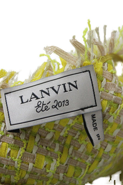 Lanvin Womens Fit & Flare Tank Dress Yellow Mid Calf Hook & Eye Size 36