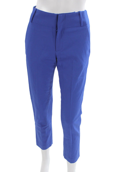 Argent Womens Ankle Cropped Dress Pants Blue Virgin Fleece Wool Size 26