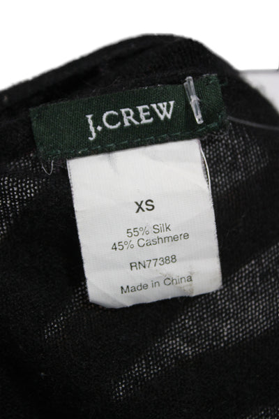 J Crew Unisex Black V-Neck Button Pullover Sweater Long Sleeve Size XS