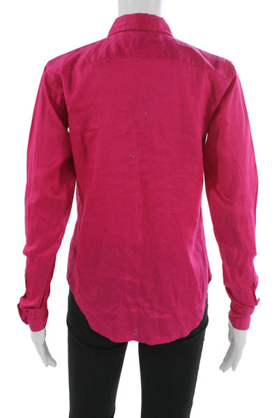 Ralph Lauren Golf Women Pink Cotton Collared Basic Button-Up Long Sleeve Size S