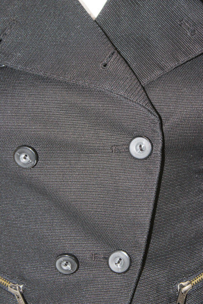 Rachel Zoe Womens Pea Coat Black Collared Button Size 0