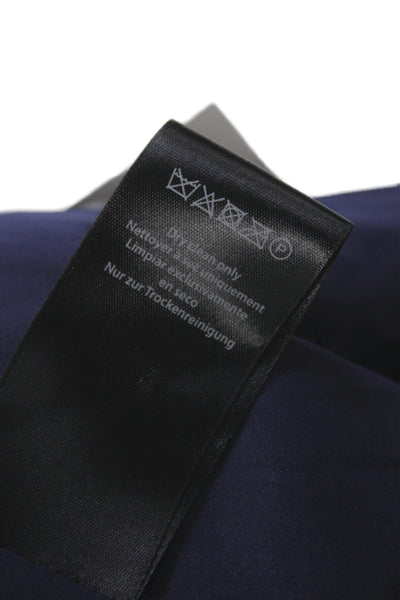 Rachel Zoe Unisex Wool Dark Blue Button Collared Solid Blazer Size 0