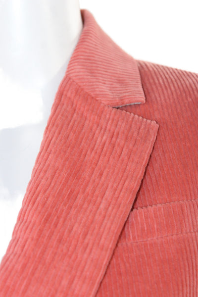 J Crew Women Striped Pink Blazer Button Long Sleeve Made in Italy Size 0