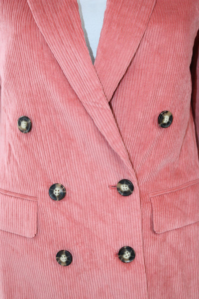 J Crew Women Striped Pink Blazer Button Long Sleeve Made in Italy Size 0