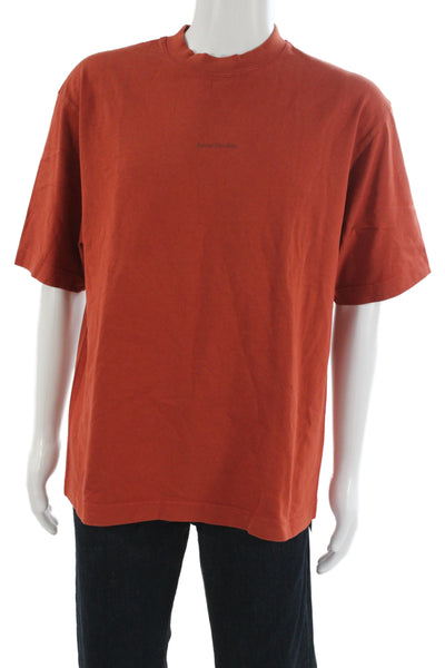 ACNE Studios Mens Designer Orange Cotton Crew Neck Short Sleeve T-Shirt Size M