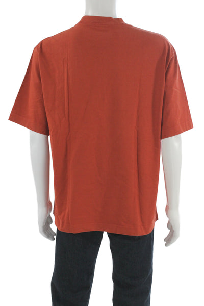ACNE Studios Mens Designer Orange Cotton Crew Neck Short Sleeve T-Shirt Size M