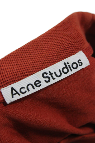 ACNE Studios Mens Designer Orange Cotton Crew Neck Short Sleeve T-Shirt Size M