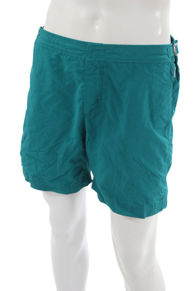 Orlebar Brown Mens Zipper Fly Lightweight Swim Trunks Teal Size 34