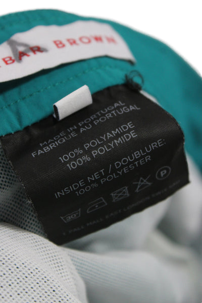 Orlebar Brown Mens Zipper Fly Lightweight Swim Trunks Teal Size 34