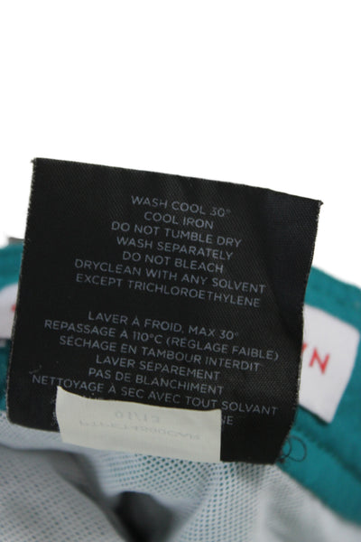 Orlebar Brown Mens Zipper Fly Lightweight Swim Trunks Teal Size 34