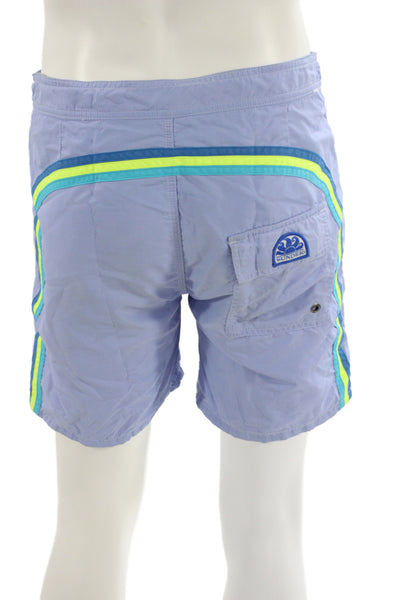 Sundek Mens Double Drawstring Lightweight Swim Trunks Blue Size Medium