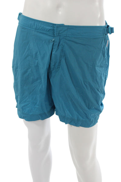 Orlebar Brown Mens Zipper Fly Lightweight Swim Trunks Ocean Blue Size 32