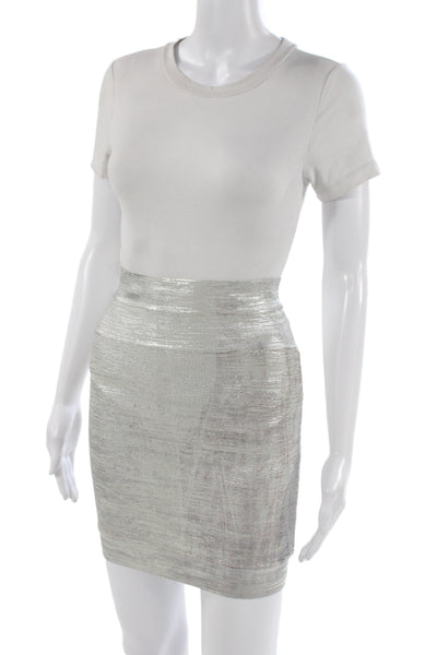 Herve Leger Women Bandage Mini Skirt Gray Size XS