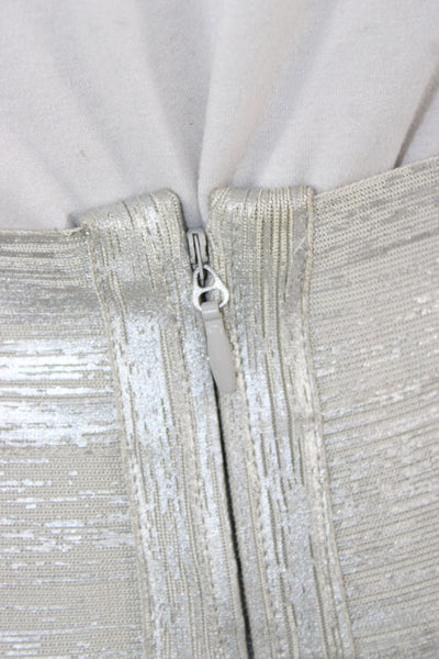 Herve Leger Women Bandage Mini Skirt Gray Size XS