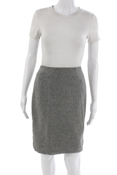 Intermix Womens Straight Pencil Mini Wool Herringbone Skirt Size S