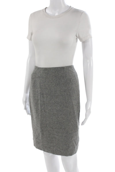 Intermix Womens Straight Pencil Mini Wool Herringbone Skirt Size S