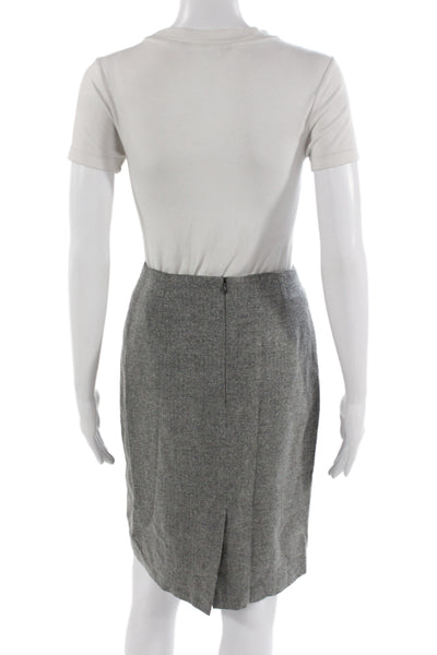 Intermix Womens Straight Pencil Mini Wool Herringbone Skirt Size S