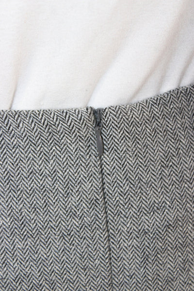 Intermix Womens Straight Pencil Mini Wool Herringbone Skirt Size S