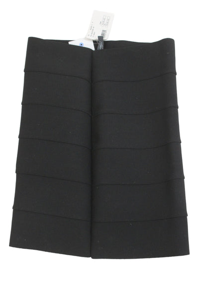 Pleasure Doing Business Womens Bandage Mini Skirt Black Polyester Rubber Size S