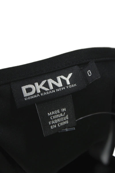 DKNY Womens A-Line Flare Leather Mini Skirt Black Size 0