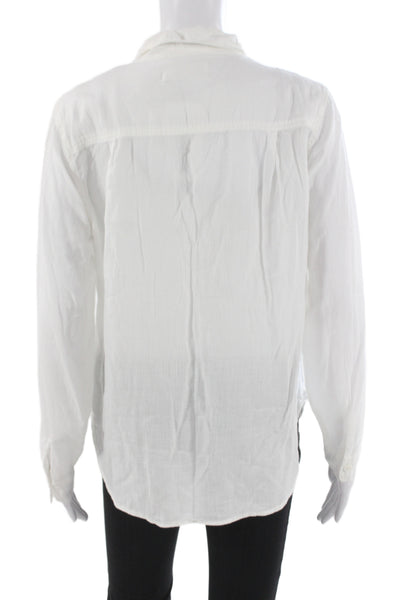 Lacausa Women Basic Collared Button-Up Cotton Long Sleeve Shirt Size S