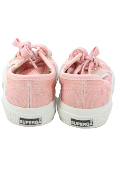 Love Shack Fancy X Superga Girls Floral Canvas Pink Sneakers Shoes Size 3