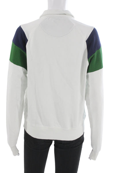 Beach Riot Women White Pullover Sweatshirts Cotton Collared Long Sleeve Size XS