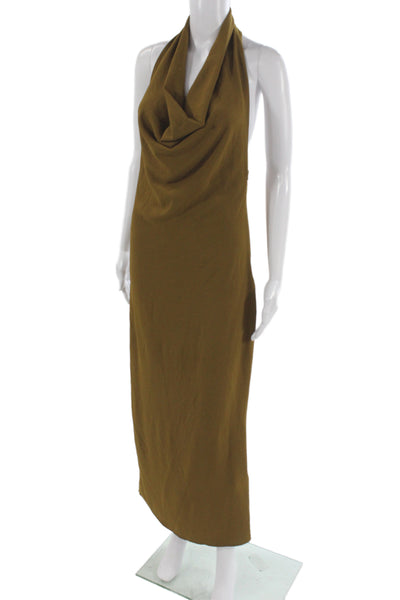 Zara Women Brown Sleeveless Zip Maxi Slip Dress Size S