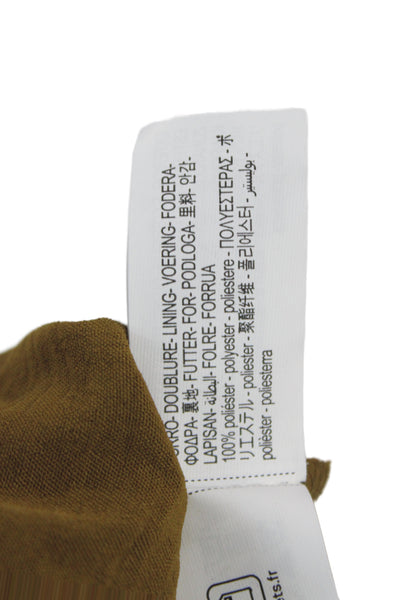 Zara Women Brown Sleeveless Zip Maxi Slip Dress Size S