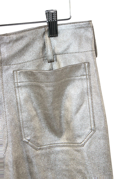 Maeve Anthropologie Women Dress Pants Beige Metallic Button Solid Size 27