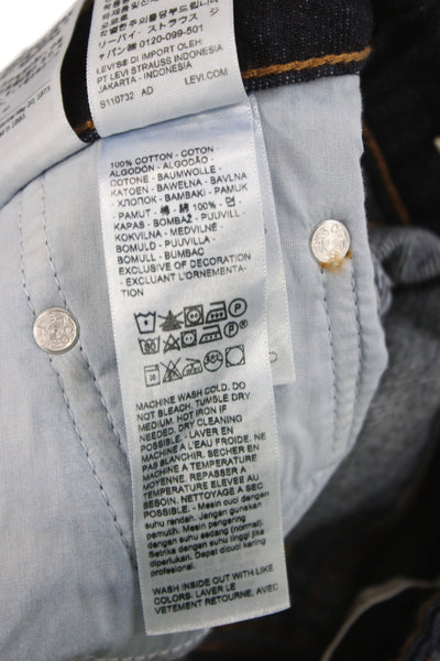 Levi Strauss & Co Unisex Straight Dark Blue Mid-Rise Jeans Button Fly Size 26