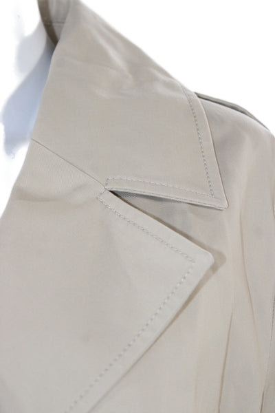 Zara Women Beige Trench Coat Buckle Collared Polyester Size S