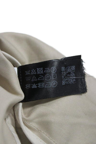 Zara Women Beige Trench Coat Buckle Collared Polyester Size S