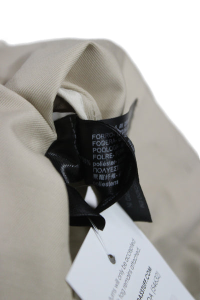 Zara Women Beige Trench Coat Buckle Collared Polyester Size S