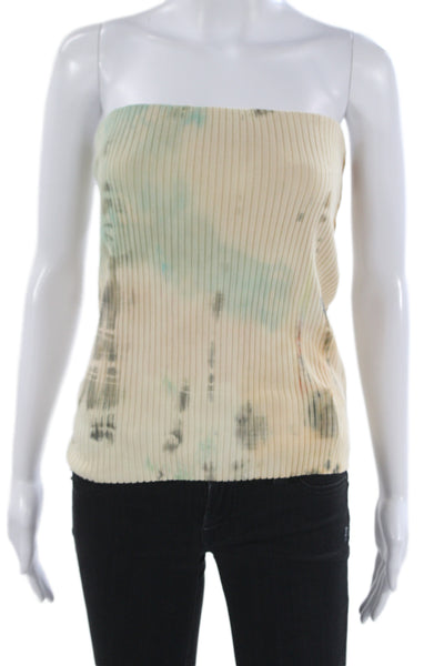 Cotton Citizen Women Basic Striped Sleeveless Tank Top Beige Size S