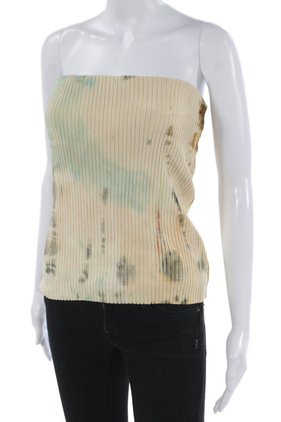 Cotton Citizen Women Basic Striped Sleeveless Tank Top Beige Size S