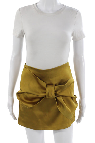 Zara Womens Mini Skirt Yellow 100% Polyester Size XS