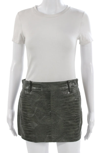 MNG Womens Dark Gray Animal Print Mini Pencil Skirt 100% Viscose Size 2