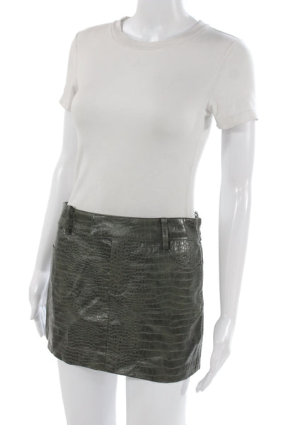 MNG Womens Dark Gray Animal Print Mini Pencil Skirt 100% Viscose Size 2