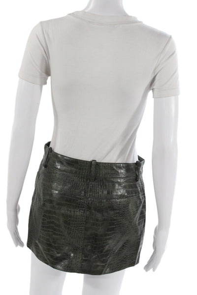 MNG Womens Dark Gray Animal Print Mini Pencil Skirt 100% Viscose Size 2
