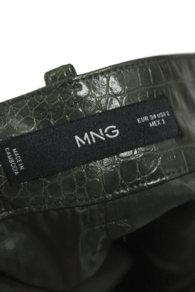 MNG Womens Dark Gray Animal Print Mini Pencil Skirt 100% Viscose Size 2