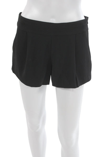 Parker Unisex Black Polyester Spandex Solid Zip Shorts Size 0