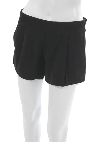 Parker Unisex Black Polyester Spandex Solid Zip Shorts Size 0