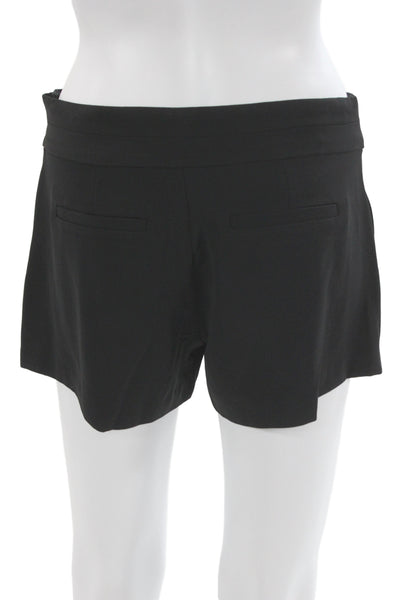 Parker Unisex Black Polyester Spandex Solid Zip Shorts Size 0