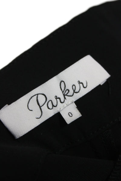Parker Unisex Black Polyester Spandex Solid Zip Shorts Size 0
